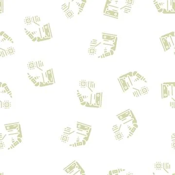 Researching microscope semiconductor manufacturing glyph seamless pattern Stock Illustration