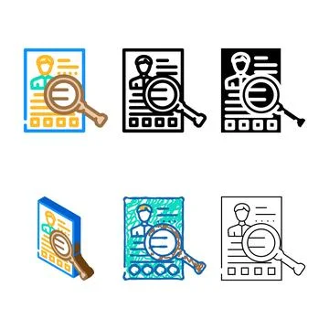 Researching minimal client color icon vector Illustrazione stock
