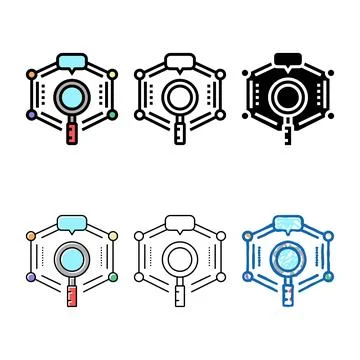 Researching minimal educational theme color icon vector 库存插图