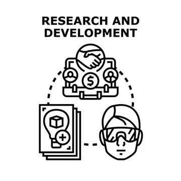 Researching new ideas and developing business innovation concepts Stock Illustration