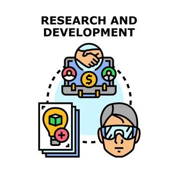 Researching new ideas and developing business innovation concepts Stock Illustration