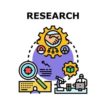 Researching new solutions through teamwork and scientific analysis Stock Illustration