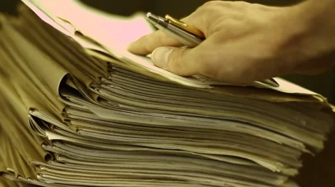 Researching old files Stock Footage 51969985