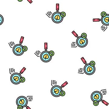 Researching plant leaf phytotherapy vector seamless pattern Stock Illustration