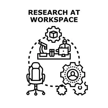 Researching scientific data and developing innovative solutions Stock Illustration