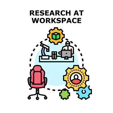 Researching scientific data and developing innovative solutions 库存插图