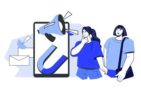 Researching target audience for clients and targeted marketing. Stock Illustration