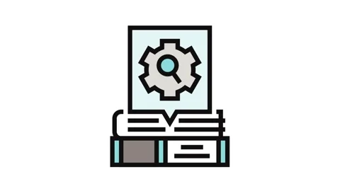 Researching topics technical writer color icon animation Stock Footage 326105844