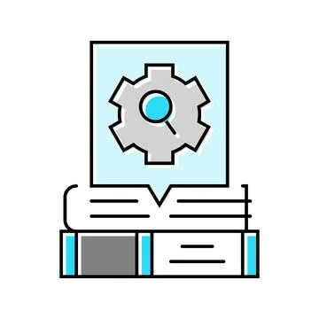 Researching topics technical writer color icon vector illustration Stock Illustration