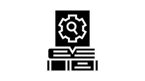 Researching topics technical writer glyph icon animation Stock Footage 326152622