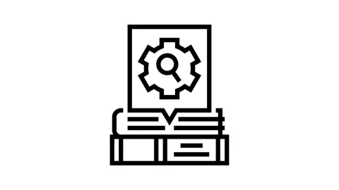 Researching topics technical writer line icon animation Stock Footage 326131877