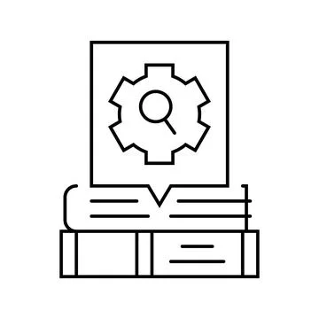 Researching topics technical writer line icon vector illustration Stock Illustration