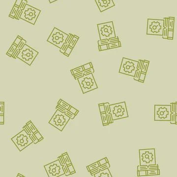 Researching topics technical writer line seamless pattern Stock Illustration