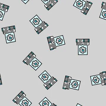 Researching topics technical writer vector seamless pattern Stock Illustration