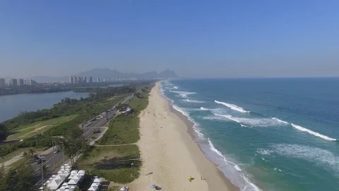 Reserva beach Rio de Janeiro aerial view Видео 83013601