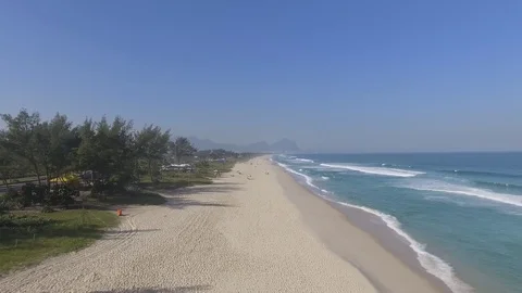 Reserva beach Rio de Janeiro aerial view 스톡 동영상 83013835
