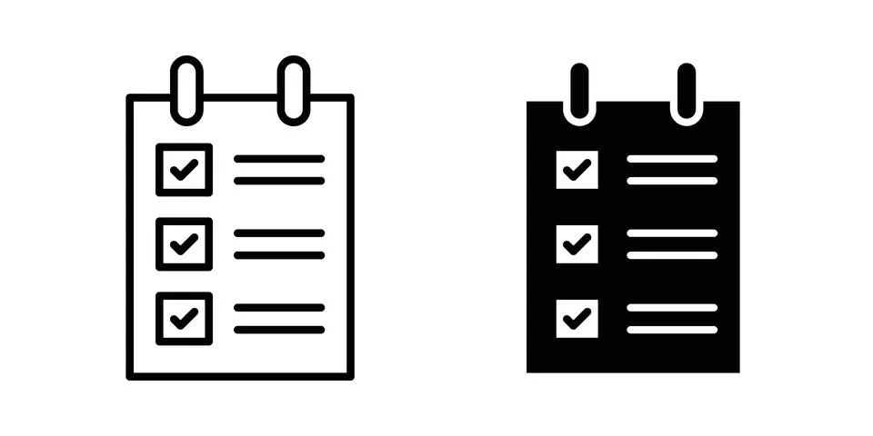 Reservation icon linear versions pack on white background Stock Illustration