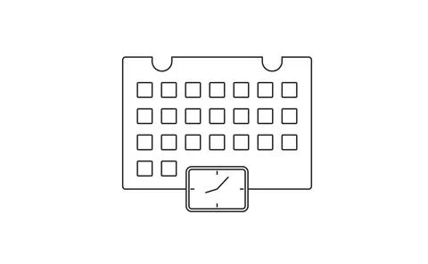 Reservation icon with time and date Stock Illustration
