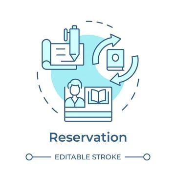 Reservation soft blue concept icon Stock-Illustration