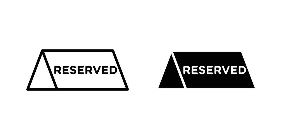 Reservation table icon drawing lines. Silhouette style vector bundle 库存插图