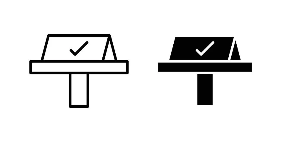 Reservation table icon pack with silhouette and stroke web icons Illustrazione stock