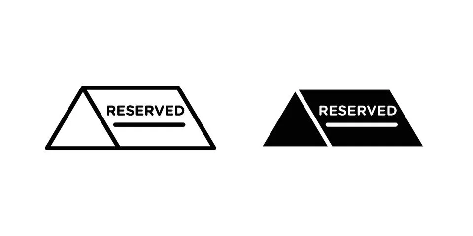 Reservation table icon silhouette vector set. thin line pack Stock Illustration