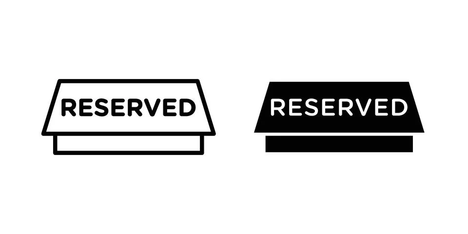 Reservation table icon symbol. Flat and Stroke Vector illustration Stock Illustration