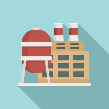 Reserve petrol refinery icon, flat style Stock Illustration