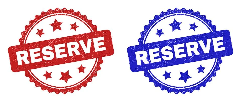 RESERVE Rosette Watermarks Using Grunged Style Stock Illustration
