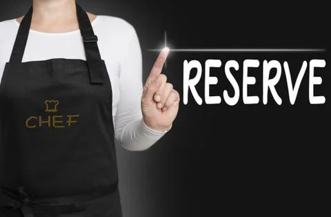 Reserve touchscreen is operated by chef concept Stock Photos