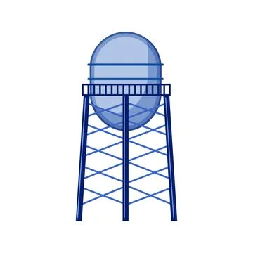 Reserve water tower cartoon vector illustration Ilustración de archivo