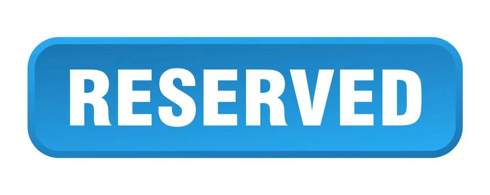 Reserved button. reserved square 3d push button Illustrazione stock
