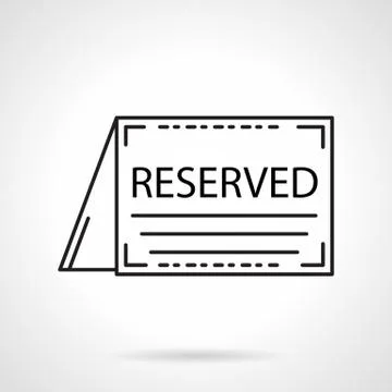 Reserved card black line vector icon Stock Illustration