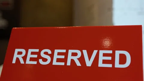 Reserved concept. Reserved table in a restaurant. Stock Footage 134700884