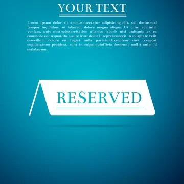 Reserved flat icon on blue background. Vector Illustration Illustrazione stock