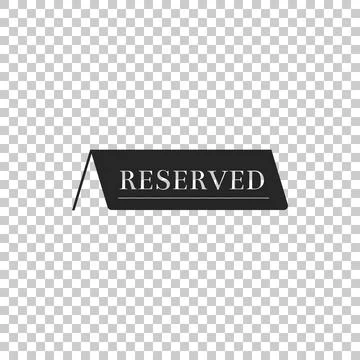 Reserved icon isolated on transparent background. Flat design. Vector Stock Illustration