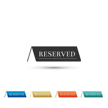 Reserved icon isolated on white background. Set elements in colored icons. .. Stock Illustration