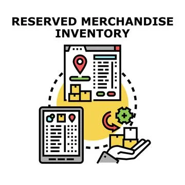 Reserved merchandise inventory tracking and delivery illustration Stock Illustration