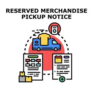 Reserved merchandise pickup notice vector concept Stock Illustration