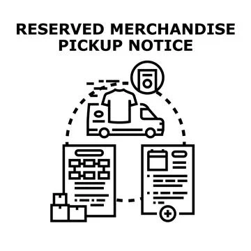 Reserved merchandise pickup notice vector concept Stock Illustration