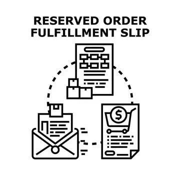 Reserved order fulfillment slip processing concept icon 스톡 일러스트