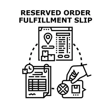 Reserved order fulfillment slip processing logistics concept Stock Illustration