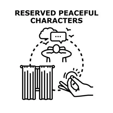 Reserved peaceful character finding inner harmony and quiet Stock Illustration