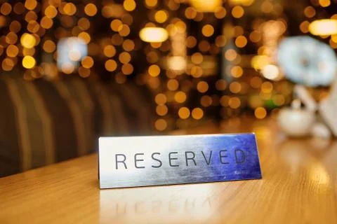 Reserved plate on a table Foto stock