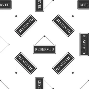 Reserved sign icon seamless pattern on white background. Flat design. Vector Stock Illustration