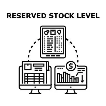 Reserved stock level managing inventory and supply chain Stock Illustration
