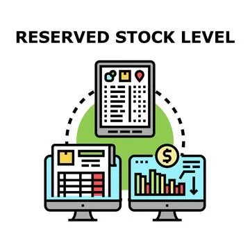 Reserved stock level managing inventory and supply chain イラスト素材