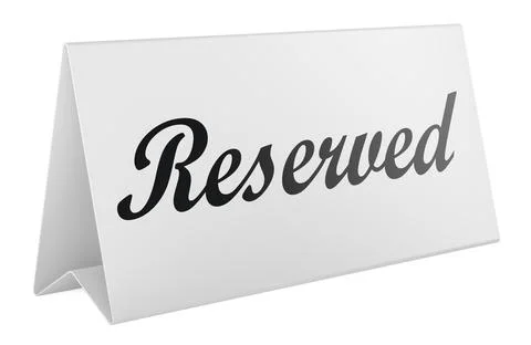 Reserved table card, 3D rendering Stock Illustration