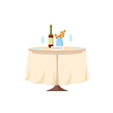 Reserved table in a restaurant. The concept of individual service Stock Illustration