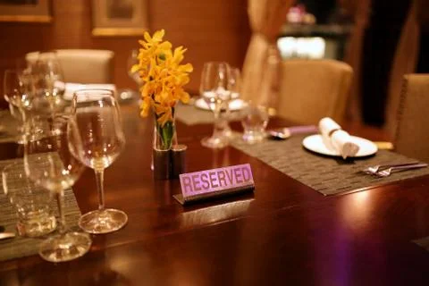 Reserved table in restaurant Stock Photos